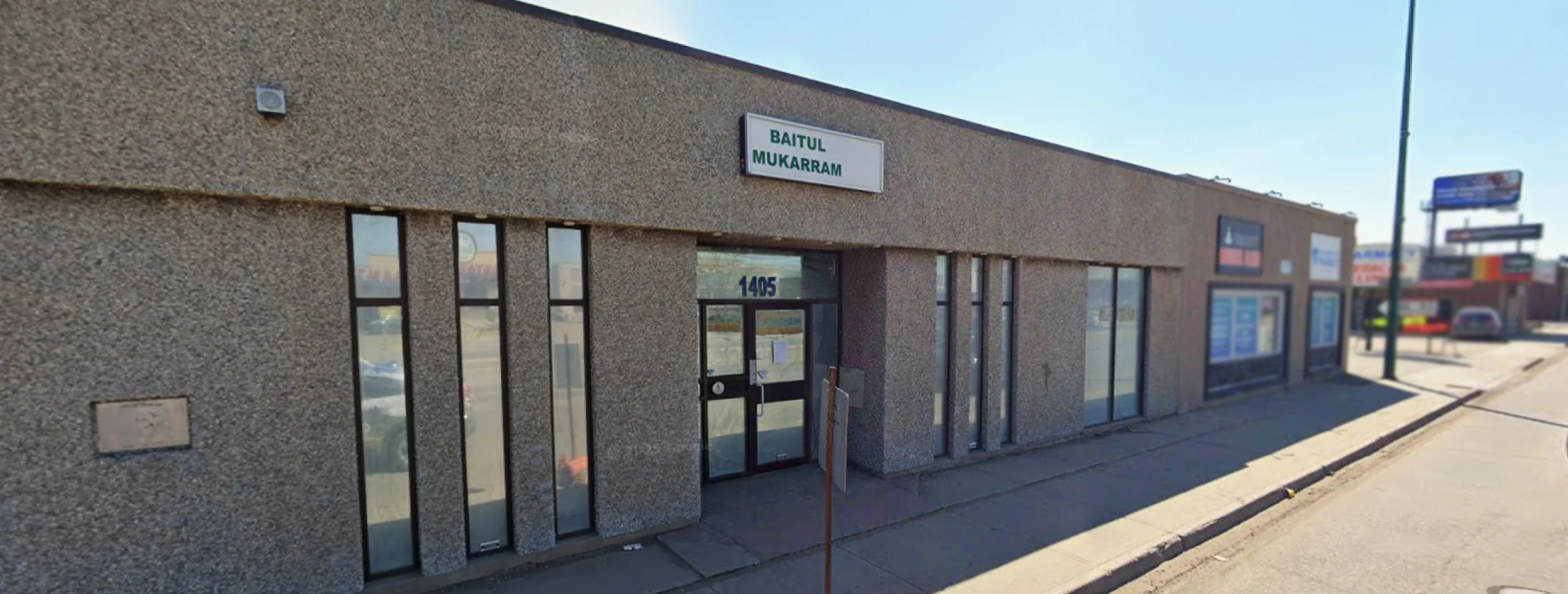 Exterior view of Baitul Mukarram Masjid Regina building